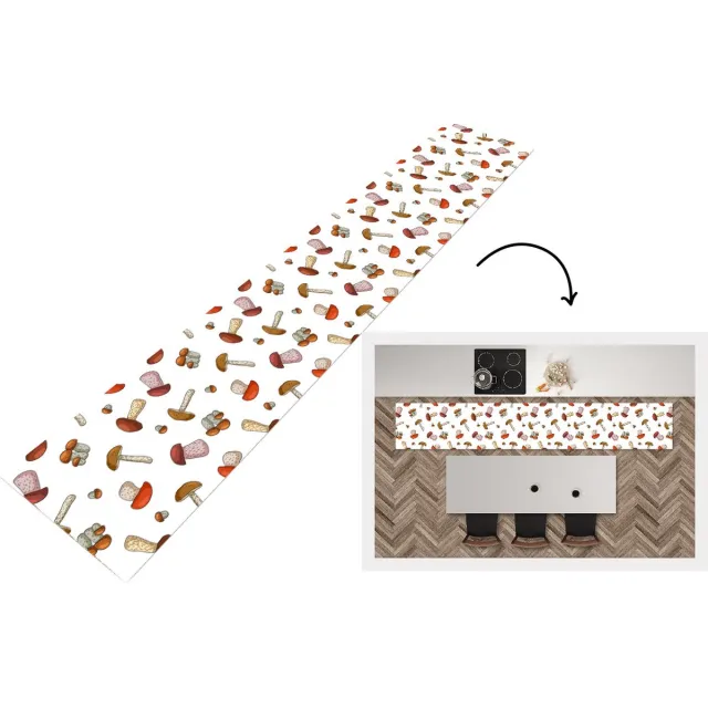 KitchenYeah Keukenloper - Keukenmat - Paddenstoel - Patroon - Cartoon - Keuken vloerkleed Multicolor