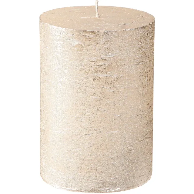 Viana Premium platinakleurige pilaarkaarsen, 85x120mm, lange brandduur, set Zilver