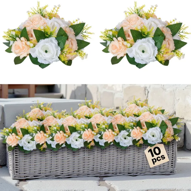 Vevor Bloemenballen 24x24x12cm Kunstmatige Bloemstukken Champagne Kleur