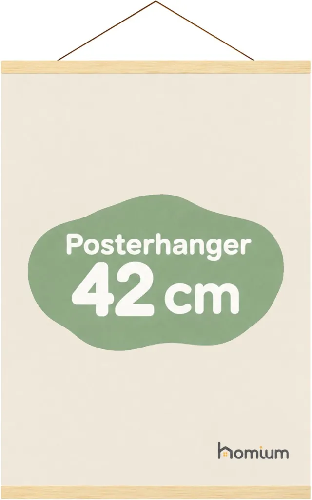 Homium Posterhanger 42 cm - Marupa hout - poster ophangsysteem - Posterlijst - Posterhouder - 40 cm