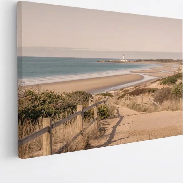 Saammp Canvas Schilderij - Strand - Nederland - Zee - 45x30 - Foto op canvas - Wanddecoratie - muurdecoratie Woonkamer - Slaapkamer decoratie - Canvas Print Multicolor