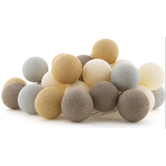 Cotton Ball Lights LED lichtslinger voor binnen - Handgemaakt en Fairtrade - 35 lampjes - Teddy