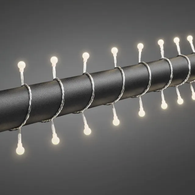 Konstsmide 3691 - Snoerverlichting - 80 lamps cherry LED - 632 cm - transparante kabel - 24V - voor buiten - warmwit