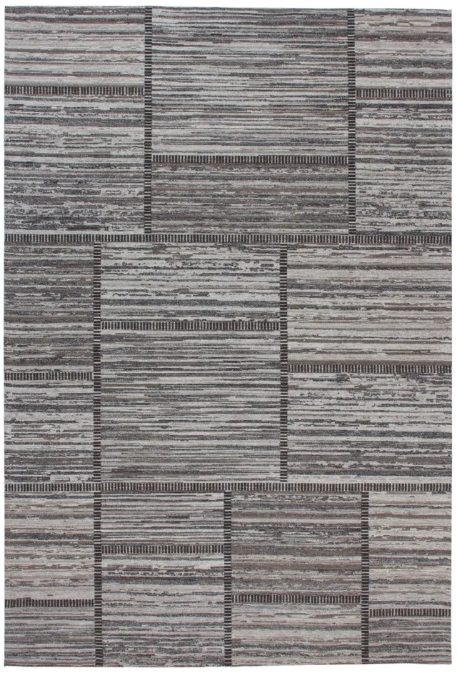 Padiro design laagpolig vloerkleed 120 x 170 cm - lichtgrijs - modern geometrisch patroon - patchwork - voor vloerverwarming - van wol, polyester en katoen