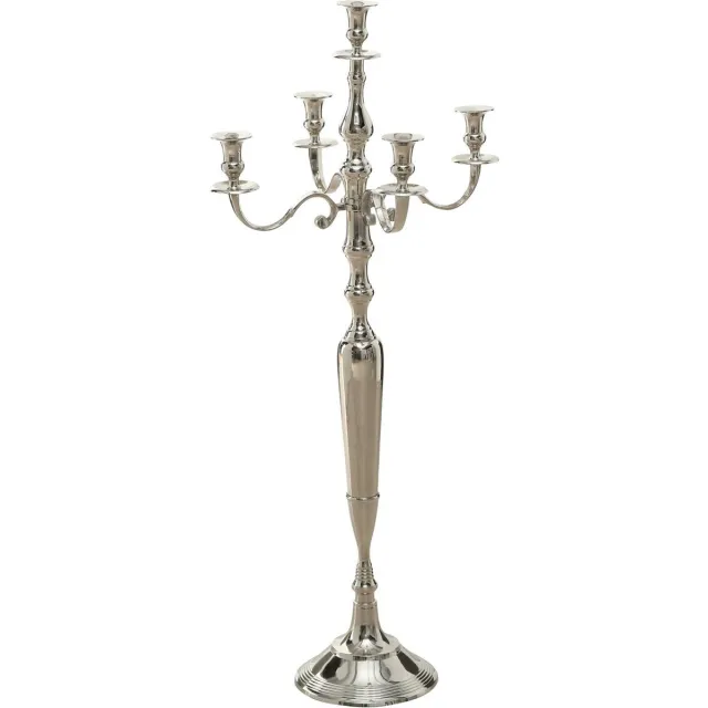 Boltze Kandelaar - XL - 105 cm - Aluminium - 5 kaars - Zilver