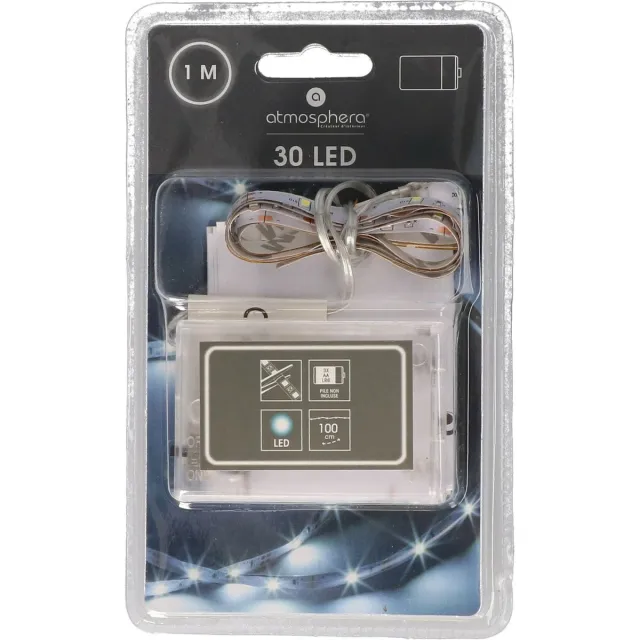 Atmosphera LED Strip warm wit - 100 cm - op batterijen - 30 LED