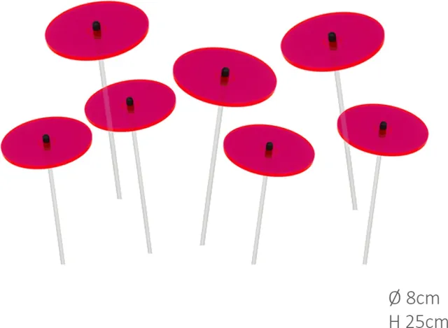 Cazador del Sol 7 stuks! Zonnevangers Rood-Roze (kleur fuchsia) klein 25x8 cm Cazad...