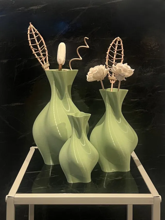 CFY Studio Vaseo Quatro Flowa Grass – Set van 3 Luxe Vazen – 3D Geprint – Duurzaam Ontwerp