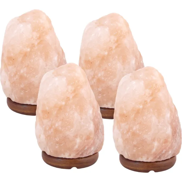 LalaShops 15% Korting! - 4 x Zoutlamp 2 tot 4kg - Himalayazout / Zoutsteen (Haliet) - ca. 22x12cm per stuk Roze