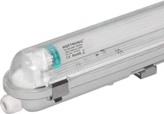 HOFTRONIC 25x LED TL armatuur 120cm - T8 (G13) - 18 Watt 2520 lumen (140lm/W) -3000K warm wit (830) - Koppelbaar - Flikkervrij - IP65 waterdicht Transparant