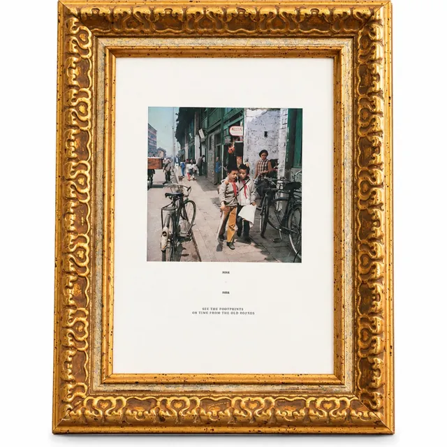 SWGOTA Antiekgouden fotolijst 10 inch, binnenmaat 20,3 x 25,4 cm, rechthoekige harslijst met klassieke reliëfversiering, zonder afbeelding