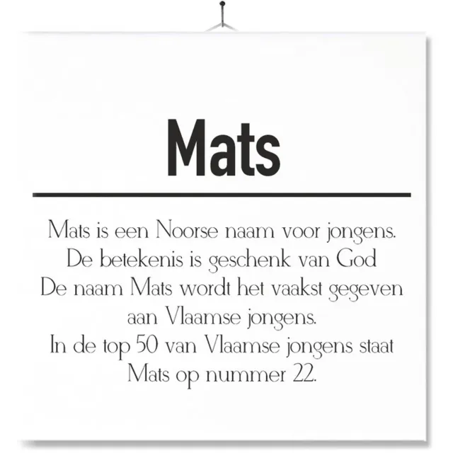 MC Living Tegel Met Opdruk | Betekenis | Kado | Cadeau | Met Naam - Mats Multi-Color