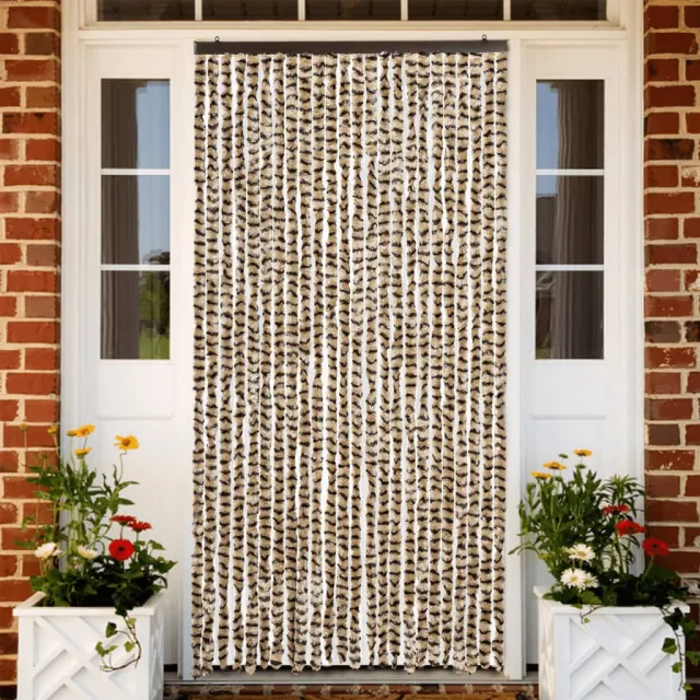 vidaXL Vliegengordijn 100x200 cm chenille beige en bruin