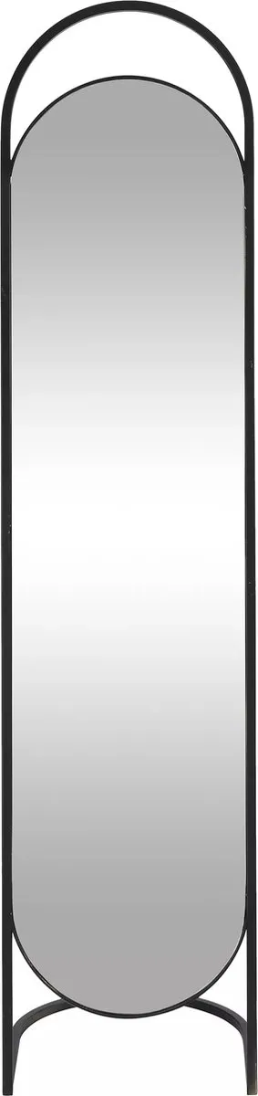 Vente-unique Staande spiegel in metaal - H 171 x B 41 cm - Zwart - ZINEB