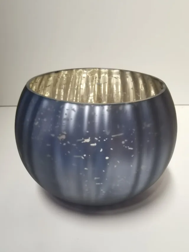 Riverdale Windlichten - Glas - Ø 18cm x 13cm - Blauw - Riverdale
