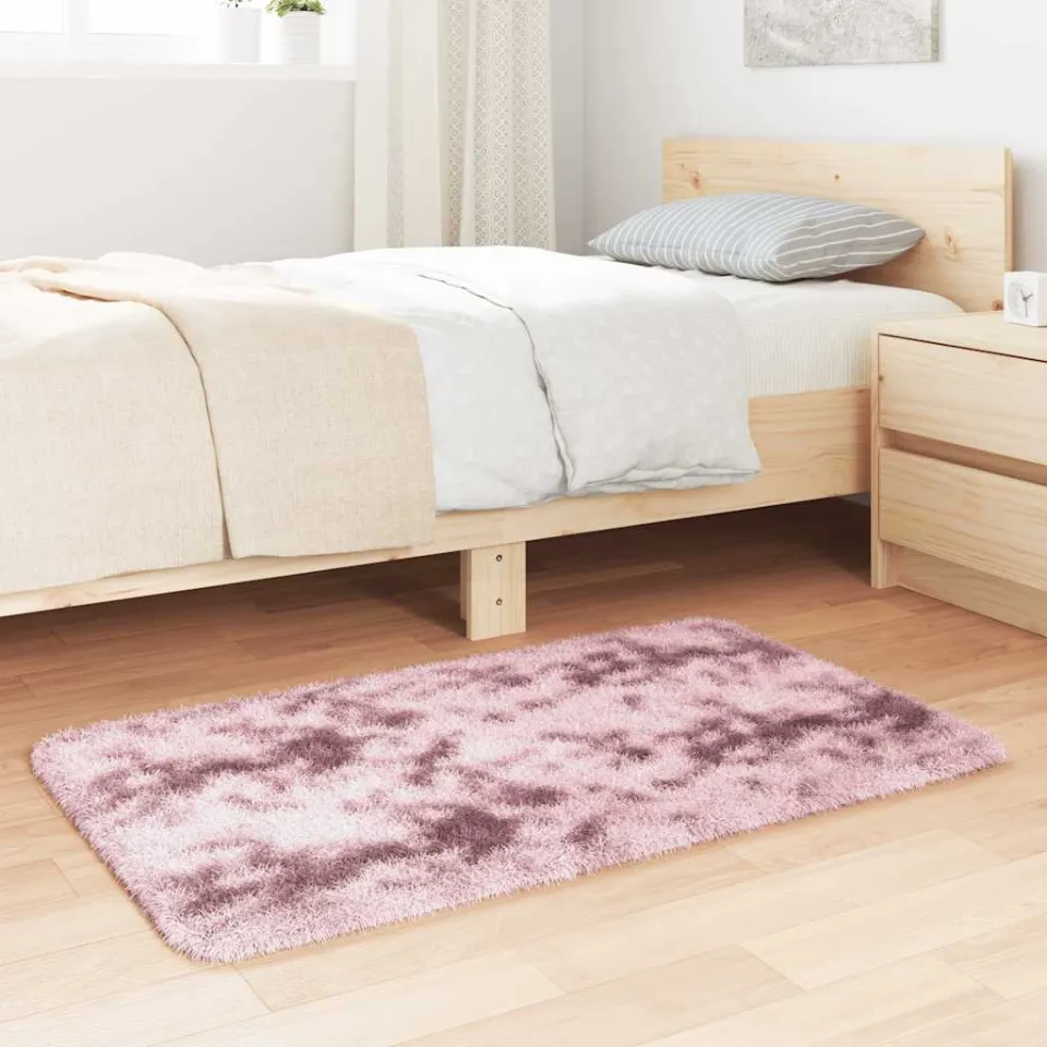 vidaXL Hoogpolig vloerkleed NAVARRA 60x100 cm polyester stoffig roze, foto 3