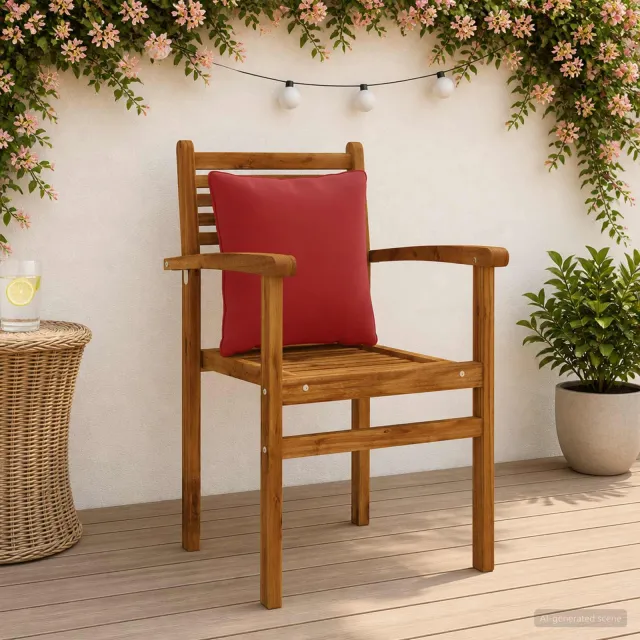 vidaXL Rugkussen PUTTEN 4 st 100% Polyester Wijnrood 40 x 40 x 15 cm