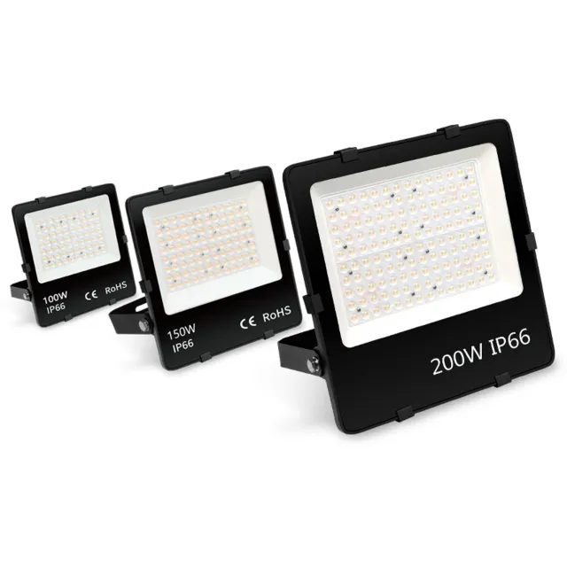 Tsong LED Schijnwerper 200W - 21.000 lm - Warmwit 3000K - 105 lm/W - 90° - Lifud driver - IP66 - Terrein- & Gevelverlichting - 5 jaar garantie