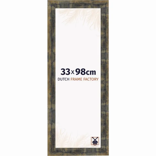 Dutch Frame Factory Fotolijst 33x98 cm - MDF - Blauw Goud Gemeleerd - Praag