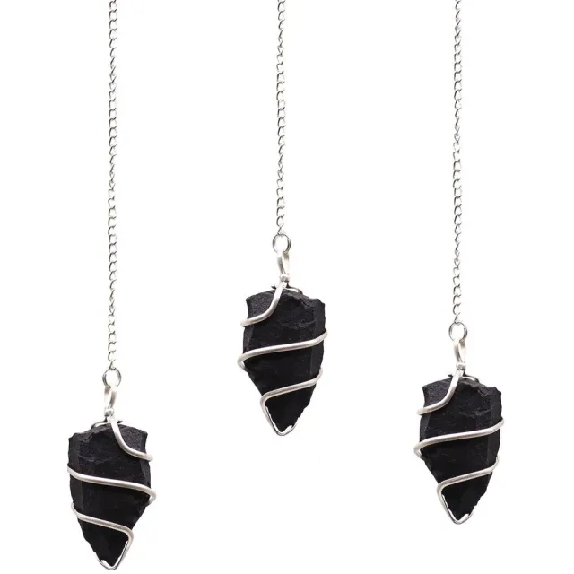 AW Gifts Pendel met ruwe edelsteen - Zwarte agaat multicolor