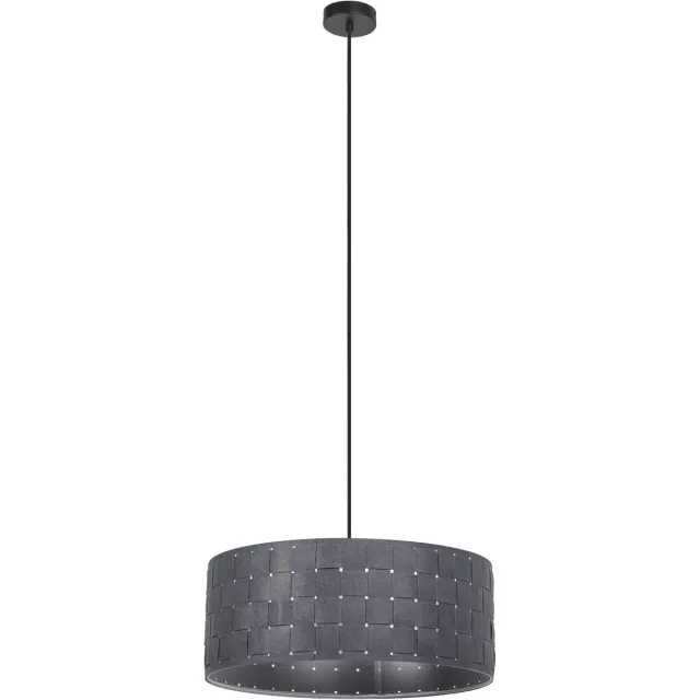 Osram 3-lamps hanglamp Decor Felt Weaving grijs van vilt en metaal, E27, 480 mm, warme lichteffecten dankzij geweven lampenkap, duurzaam dankzij vervangbare lichtbron, eenvoudig te installeren Donkergrijs