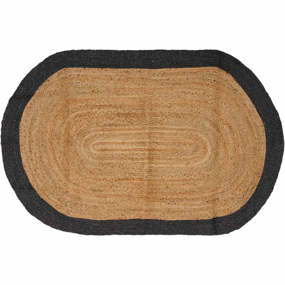 vidaXL Gebied Tapijt Donkergrijs 122 x 183 cm Jute