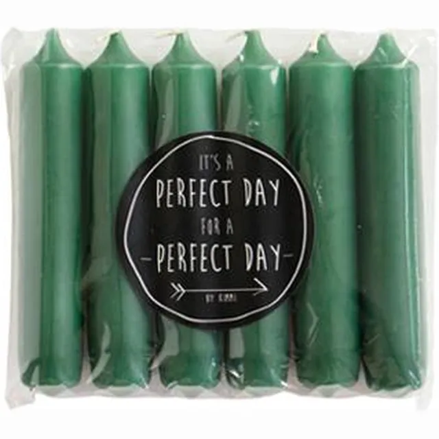 Rustik Lys Giftset dinerkaarsen 'Rustik Lys' (Bottle Green, Set van 6) Flessengroen