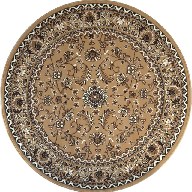 Muratap Nain Klassiek - Rond - Laagpolig Oosters Vloerkleed - Vintage Tapijt - Beige- 160 CM Ø