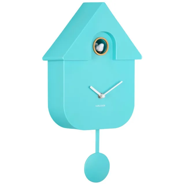 Karlsson Wandklok Modern Cuckoo - Turquoise - 8.5x21.5x41cm - Wandklok Scandinavisch Blauw