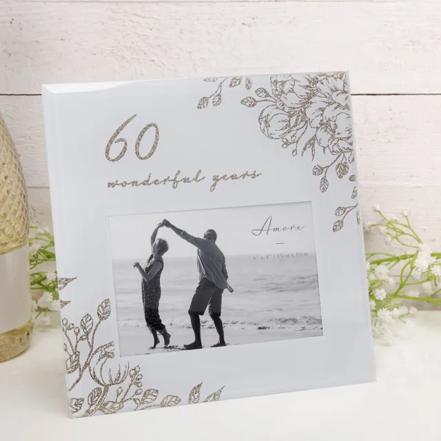Amore by Juliana Fotolijst glas 60 jaar getrouwd 60 years huwelijk van Amore by Juliana Wit