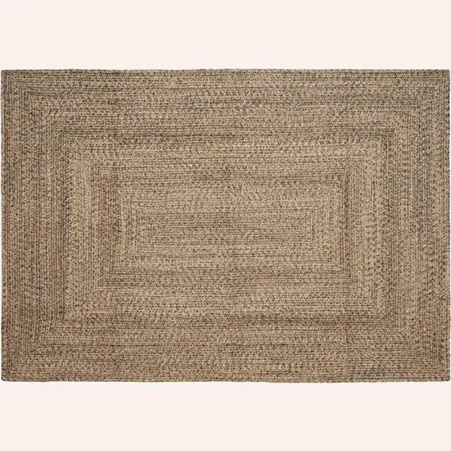 vidaXL Gebied Tapijt Naturel en Zwart 240 x 340 cm Jute Bruin