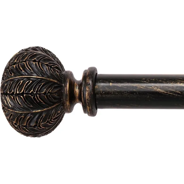 JGS Premium - Uitschuifbare Gordijnstang 77-140 cm met Bolvormige Eindstukken - Diameter 25 cm - Verstelbare Gordijnrail - Zwart - Inclusief Gordijnbeugels - Montageset - Eenvoudig te Installeren Any