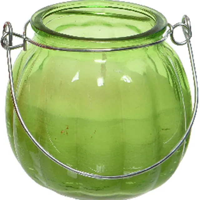 Decoris Citronella kaars - glas - groen - 15 branduren - D8 x H8 cm