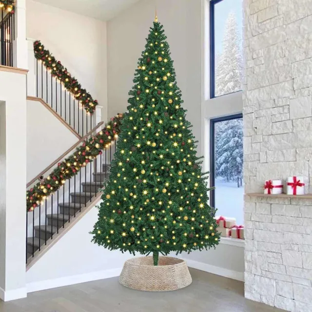 vidaXL Kerstboomkraag Rond Wit Dia. 105 x 28 cm Waterhyacint