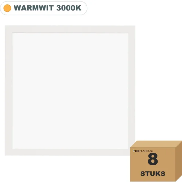 Tsong LED paneel 62x62 cm - 8 stuks - 40W - Warmwit 3000K - 4200 lm - UGR
