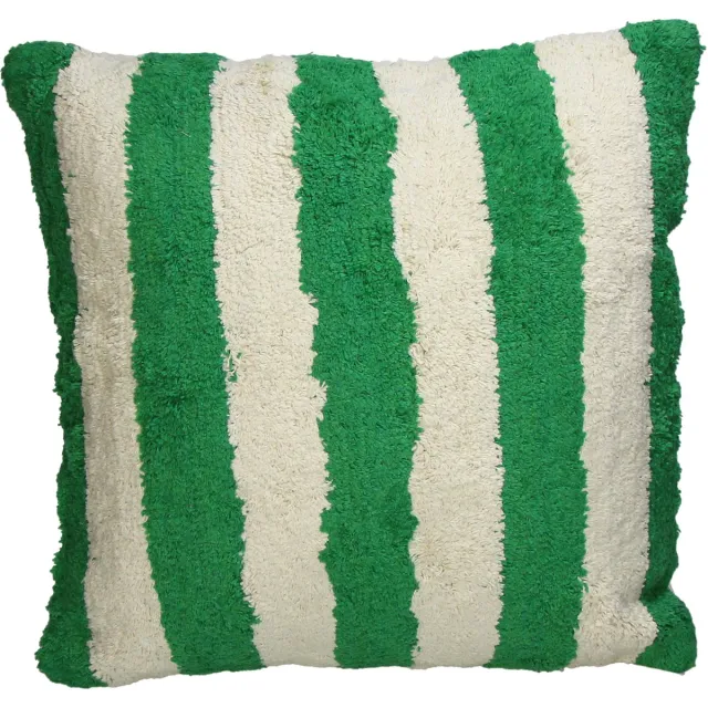 HD Collection Kussen Strepen Katoen 45x45cm Groen