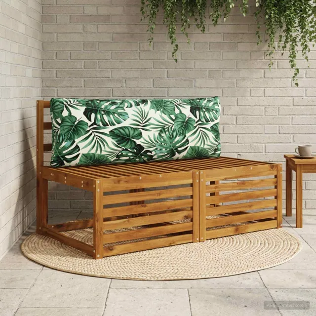 vidaXL Rugkussen PUTTEN 100% Polyester Bladpatroon 120 x 40 x 15 cm Groen