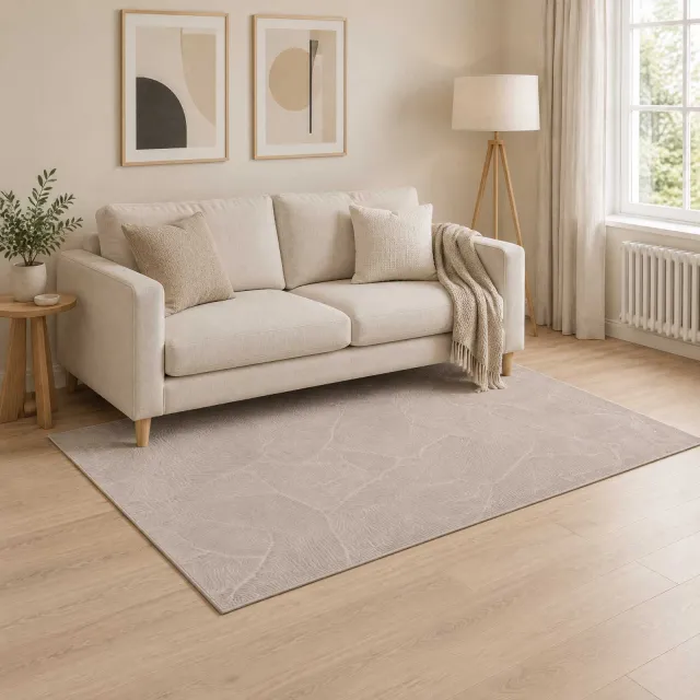 vidaXL Vloerkleed IZA Beige 120 x 170 cm 100% Polyester Laagpolig, foto 2