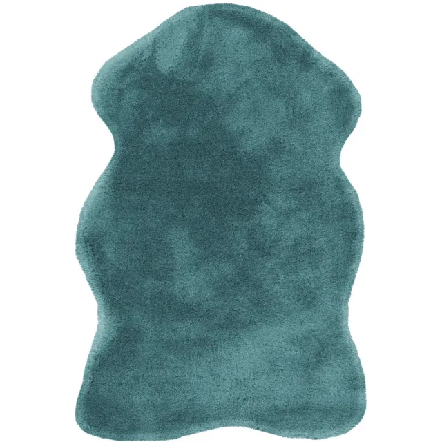 Dutch XXL Organisch Vloerkleed | Tapijt | Rabbit | Uni | Turquoise | 60x90 cm