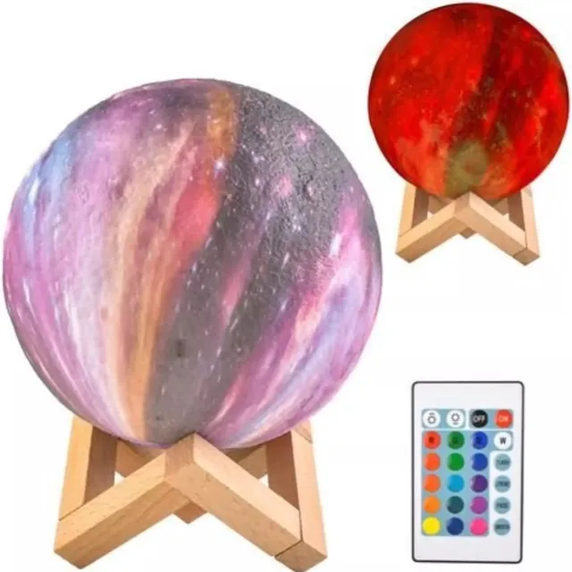 Ruhhy Maanlamp 15cm - 16 Kleuren met Afstandsbediening voor Sfeervolle Verlichting Galaxy