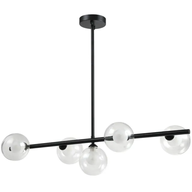 QUVIO Hanglamp met glazen bollen - Metaal - Glas - Zwart