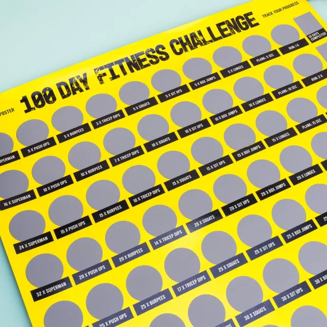 OOTB 100 Day Fitness Challenge Krasposter van OOTB Geel,Zwart