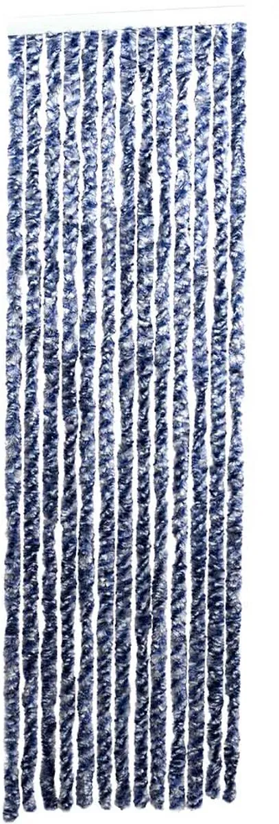 Happy Rhino Vliegengordijn Chenille Gemeleerd Grijs Blauw - 56 x 190 cm - Hordeur