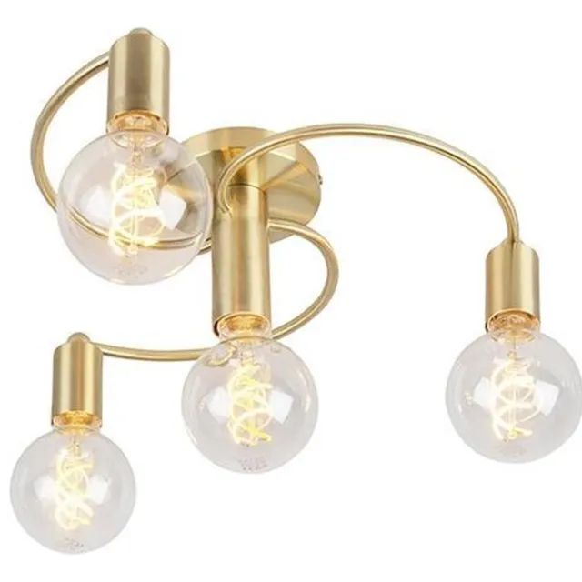QAZQA facil - Art Deco Plafondlamp - 4 lichts - Ø 450 mm - Goud/messing - Woonkamer | Slaapkamer | Keuken