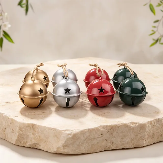 HisKes Enorme vintage kerstbellen – Set van 16 grote metalen belletjes - verkrijgbaar in 4 metallic kleuren – Rustieke kerstdecoratie in boerderijstijl voor kransen - slingers - kerstbomen en open haarden