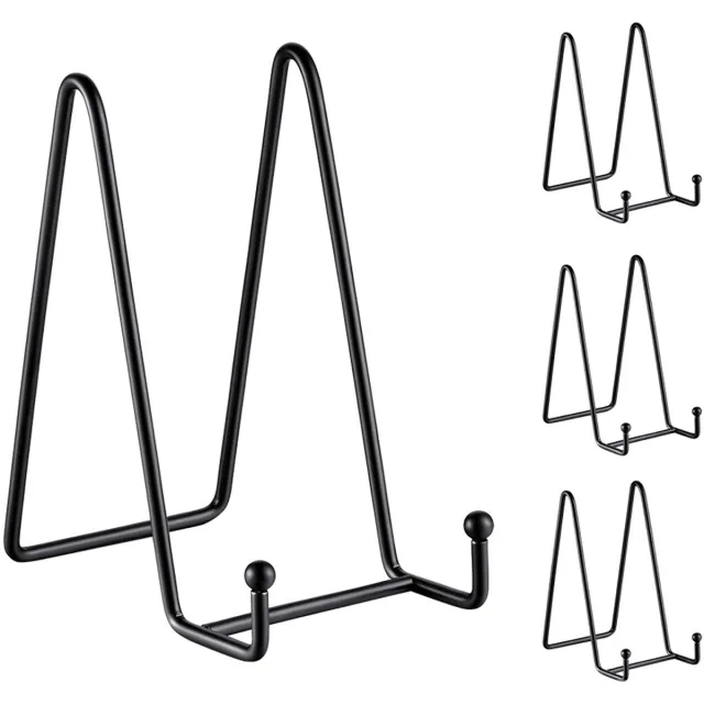 Dnntunk Bordenstandaard - Display - Zwart - Houder - Sierborden - Boeken - Hanger - Borden - Rek - Keukenkast - 4pcs