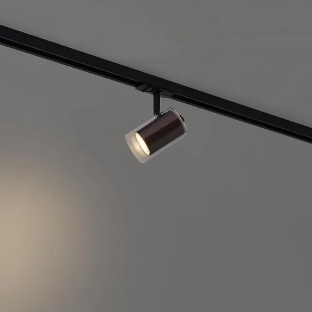 QAZQA lloyd - Moderne Spot railsysteem verlichting, railverlichting geschikt voor led - 1 lichts - Ø 6.5 cm - Brons - Woonkamer | Slaapkamer | Keuken Brons - 1 lichts
