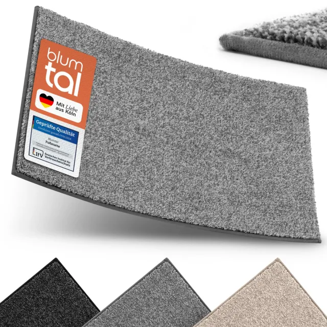 Blumtal Deurmat Thora - Schoonloopmat Microvezel - Antislip 60x90 cm - Grijs
