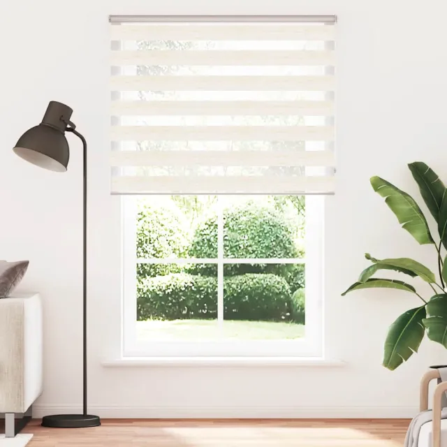 vidaXL Zebra rolgordijn 150x200 cm stofbreedte 145,9 cm marmerbeige