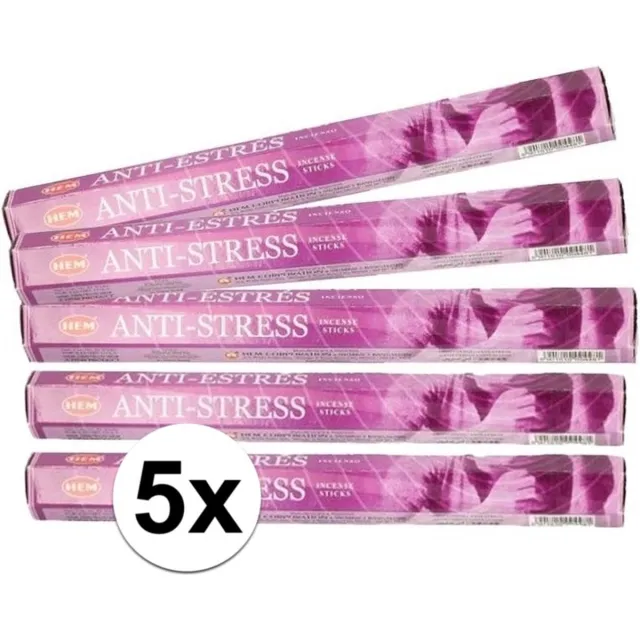 HEM Wierook stokjes - Anti Stress - 5x pakje met 20 stokjes - Yoga/meditatie Multi
